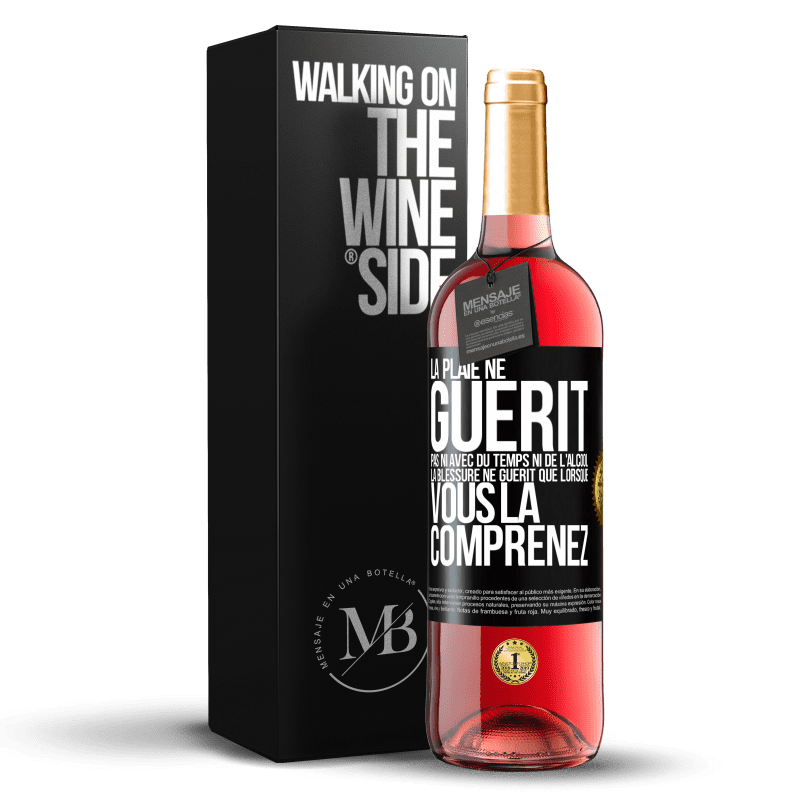 29,95 € Envoi gratuit | Vin rosé Édition ROSÉ La plaie ne guérit pas ni avec du temps ni de l'alcool. La blessure ne guérit que lorsque vous la comprenez Étiquette Noire. Étiquette personnalisable Vin jeune Récolte 2024 Tempranillo