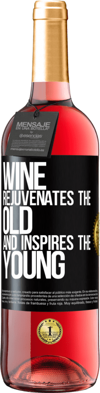 29,95 € | Розовое вино Издание ROSÉ Вино омолаживает старое и вдохновляет молодых Черная метка. Настраиваемая этикетка Молодое вино Урожай 2023 Tempranillo