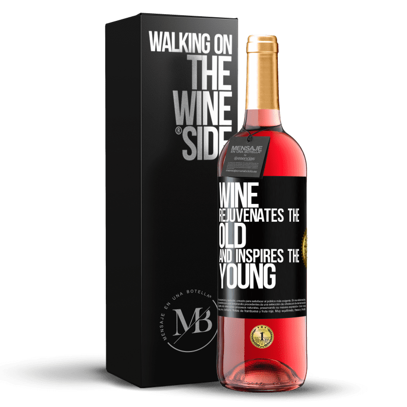 29,95 € Free Shipping | Rosé Wine ROSÉ Edition Wine rejuvenates the old and inspires the young Black Label. Customizable label Young wine Harvest 2024 Tempranillo