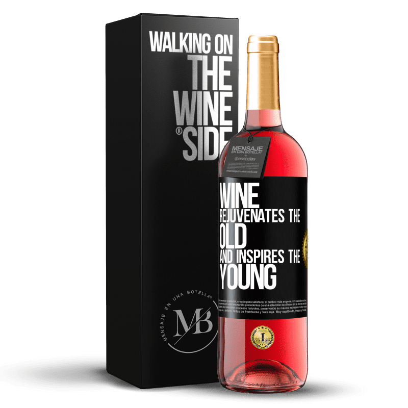 29,95 € Free Shipping | Rosé Wine ROSÉ Edition Wine rejuvenates the old and inspires the young Black Label. Customizable label Young wine Harvest 2025 Tempranillo