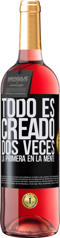 29,95 € | Vino Rosado Edición ROSÉ Todo es creado dos veces. La primera en la mente Etiqueta Negra. Etiqueta personalizable Vino joven Cosecha 2023 Tempranillo