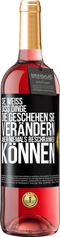 29,95 € | Roséwein ROSÉ Ausgabe Sie weiß, dass Dinge, die geschehen sie verändern aber niemals beschränken können Schwarzes Etikett. Anpassbares Etikett Junger Wein Ernte 2024 Tempranillo