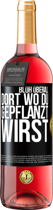 29,95 € | Roséwein ROSÉ Ausgabe Blüh überall dort, wo du gepflanzt wirst Schwarzes Etikett. Anpassbares Etikett Junger Wein Ernte 2024 Tempranillo