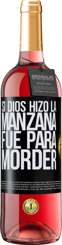 29,95 € | Vino Rosado Edición ROSÉ Si Dios hizo la manzana fue para morder Etiqueta Negra. Etiqueta personalizable Vino joven Cosecha 2024 Tempranillo