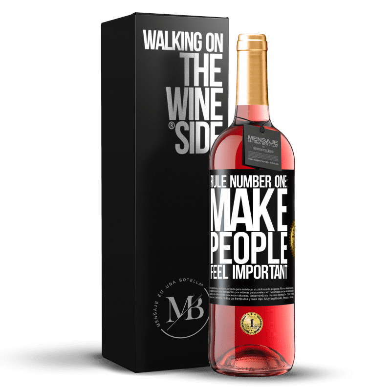29,95 € Free Shipping | Rosé Wine ROSÉ Edition Rule number one: make people feel important Black Label. Customizable label Young wine Harvest 2023 Tempranillo