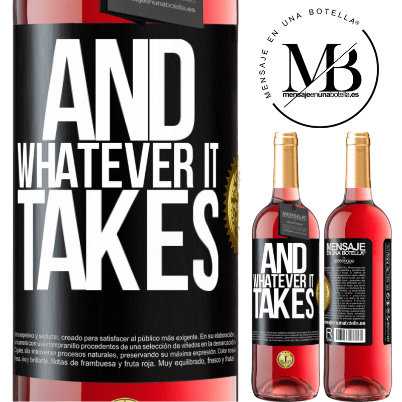 29,95 € Free Shipping | Rosé Wine ROSÉ Edition And whatever it takes Black Label. Customizable label Young wine Harvest 2022 Tempranillo