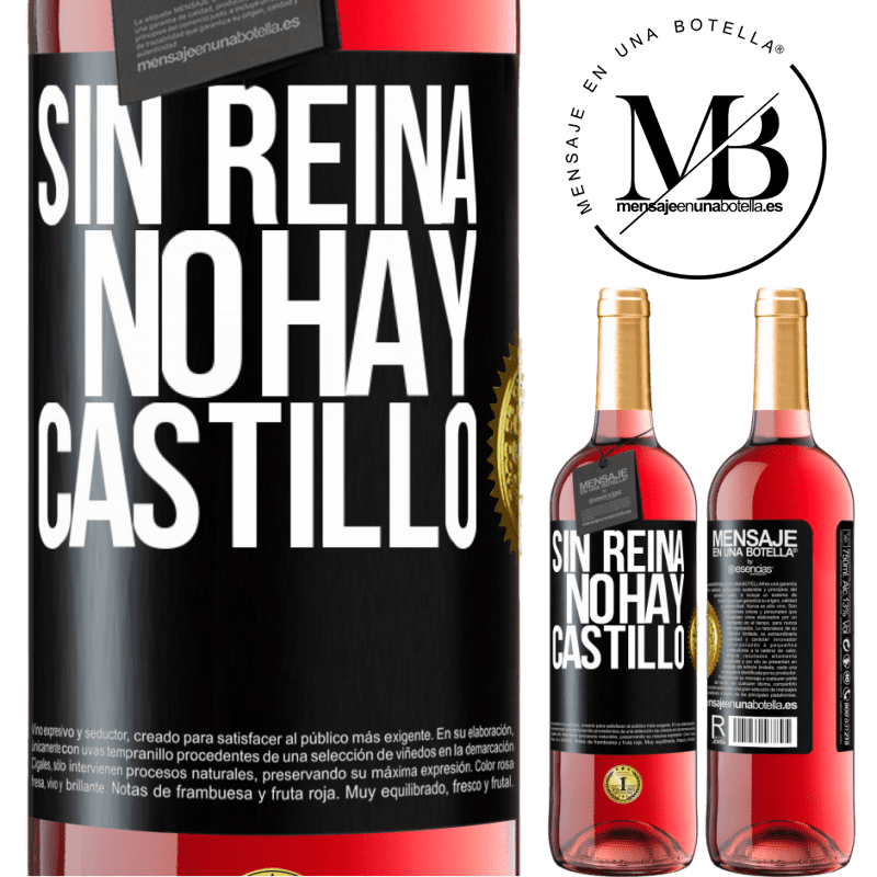29,95 € Envío gratis | Vino Rosado Edición ROSÉ Sin reina, no hay castillo Etiqueta Negra. Etiqueta personalizable Vino joven Cosecha 2024 Tempranillo