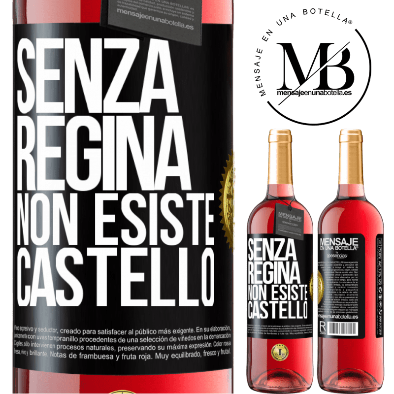 29,95 € Spedizione Gratuita | Vino rosato Edizione ROSÉ Senza regina, non esiste castello Etichetta Nera. Etichetta personalizzabile Vino giovane Raccogliere 2024 Tempranillo