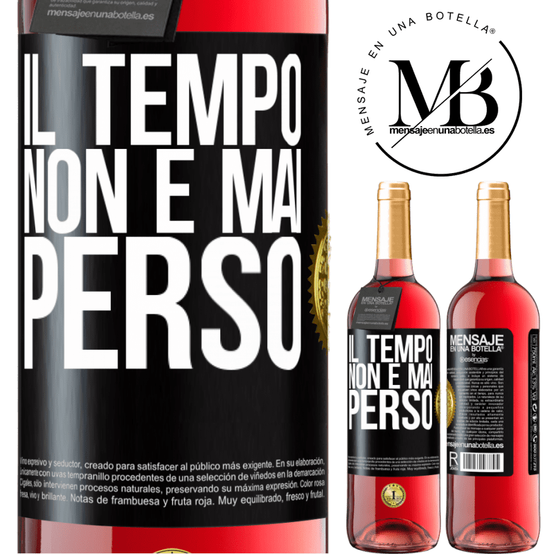 29,95 € Spedizione Gratuita | Vino rosato Edizione ROSÉ Il tempo non è mai perso Etichetta Nera. Etichetta personalizzabile Vino giovane Raccogliere 2023 Tempranillo