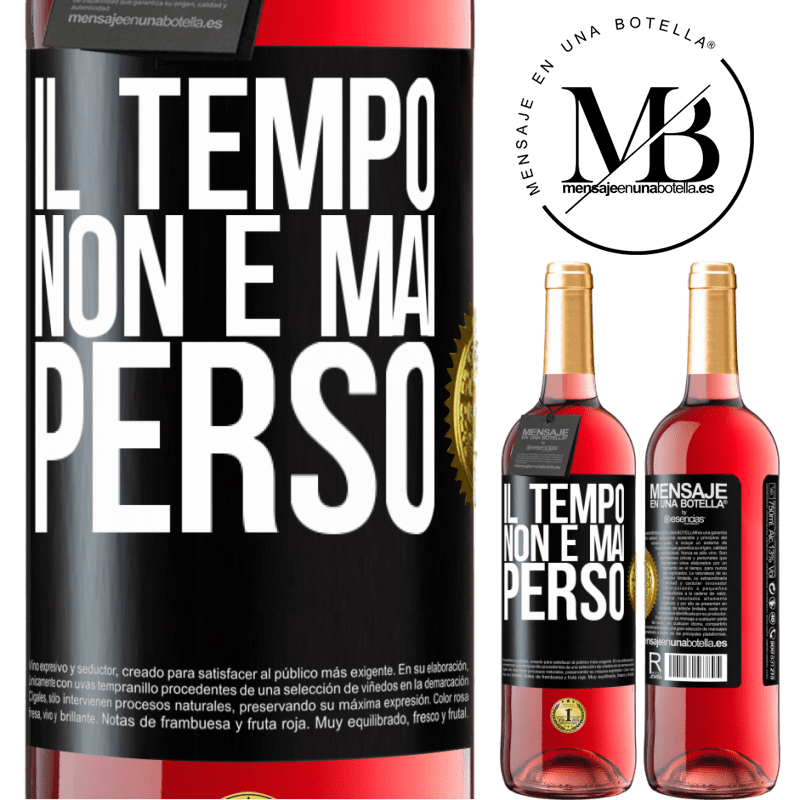 29,95 € Spedizione Gratuita | Vino rosato Edizione ROSÉ Il tempo non è mai perso Etichetta Nera. Etichetta personalizzabile Vino giovane Raccogliere 2025 Tempranillo