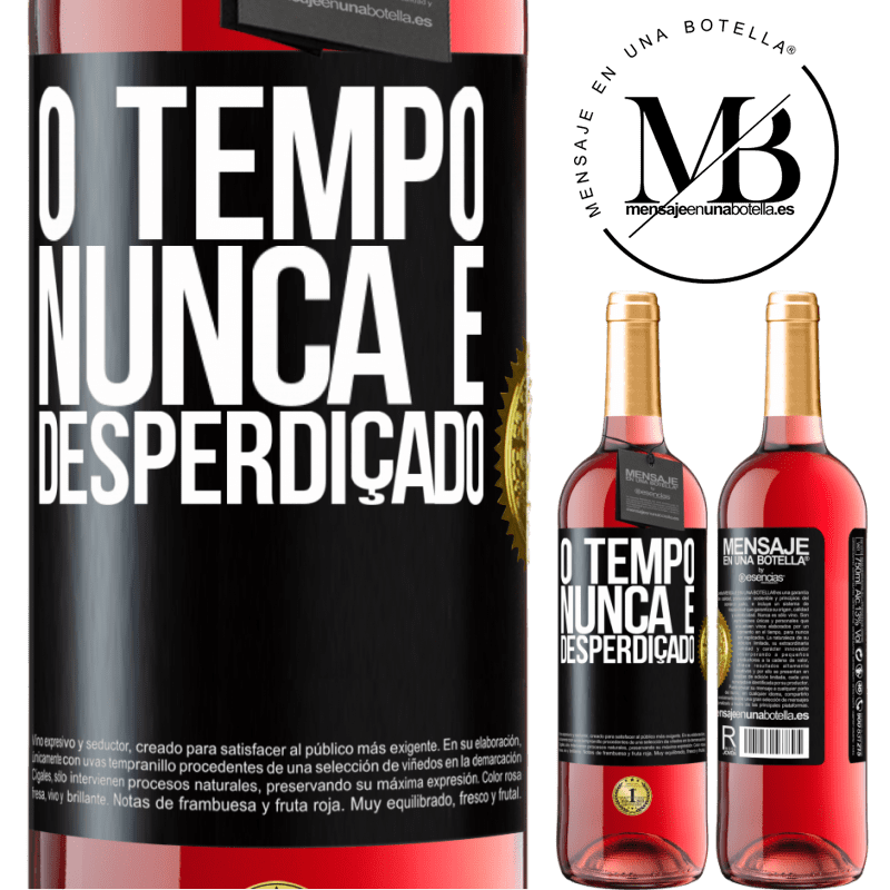 29,95 € Envio grátis | Vinho rosé Edição ROSÉ O tempo nunca é desperdiçado Etiqueta Preta. Etiqueta personalizável Vinho jovem Colheita 2023 Tempranillo