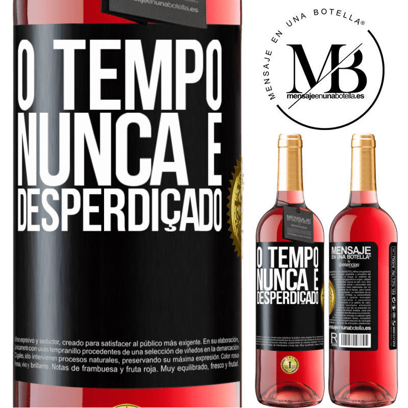 29,95 € Envio grátis | Vinho rosé Edição ROSÉ O tempo nunca é desperdiçado Etiqueta Preta. Etiqueta personalizável Vinho jovem Colheita 2025 Tempranillo