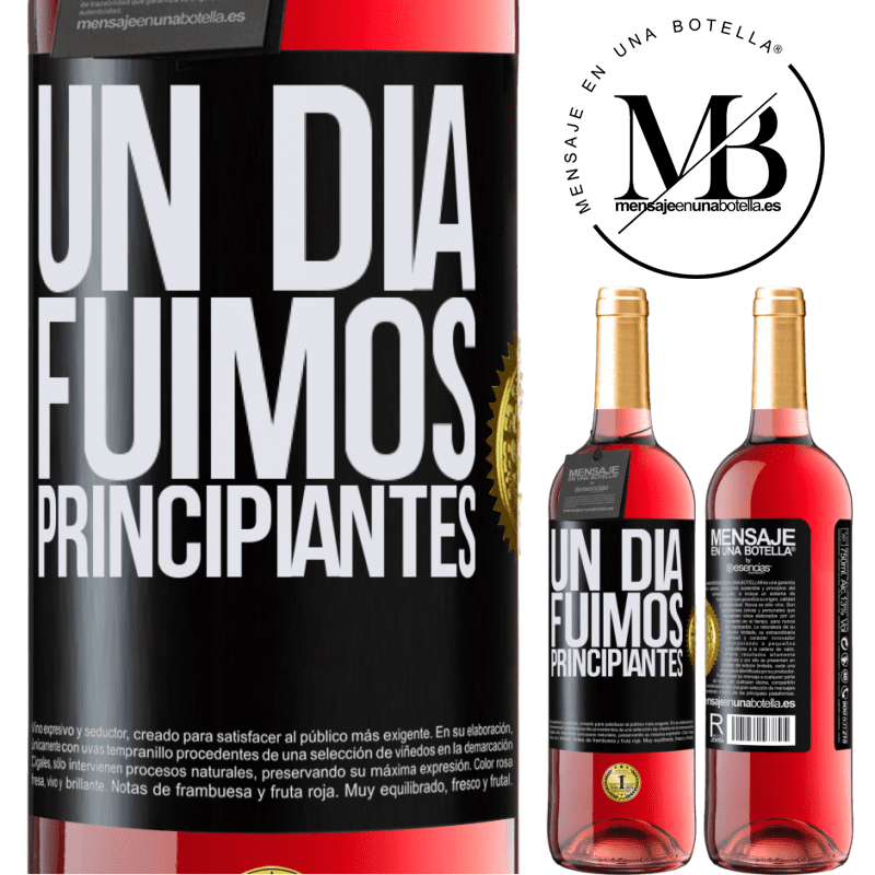 29,95 € Envío gratis | Vino Rosado Edición ROSÉ Un día fuimos principiantes Etiqueta Negra. Etiqueta personalizable Vino joven Cosecha 2024 Tempranillo