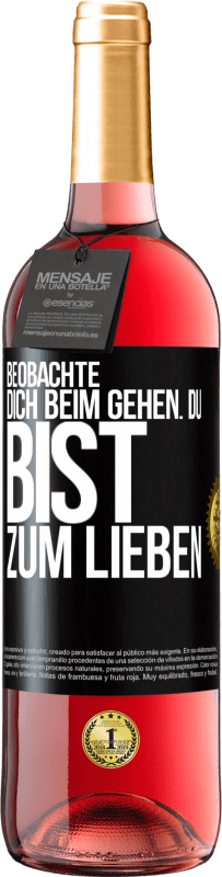 29,95 € | Roséwein ROSÉ Ausgabe Beobachte dich beim Gehen. Du bist zum Lieben Schwarzes Etikett. Anpassbares Etikett Junger Wein Ernte 2024 Tempranillo