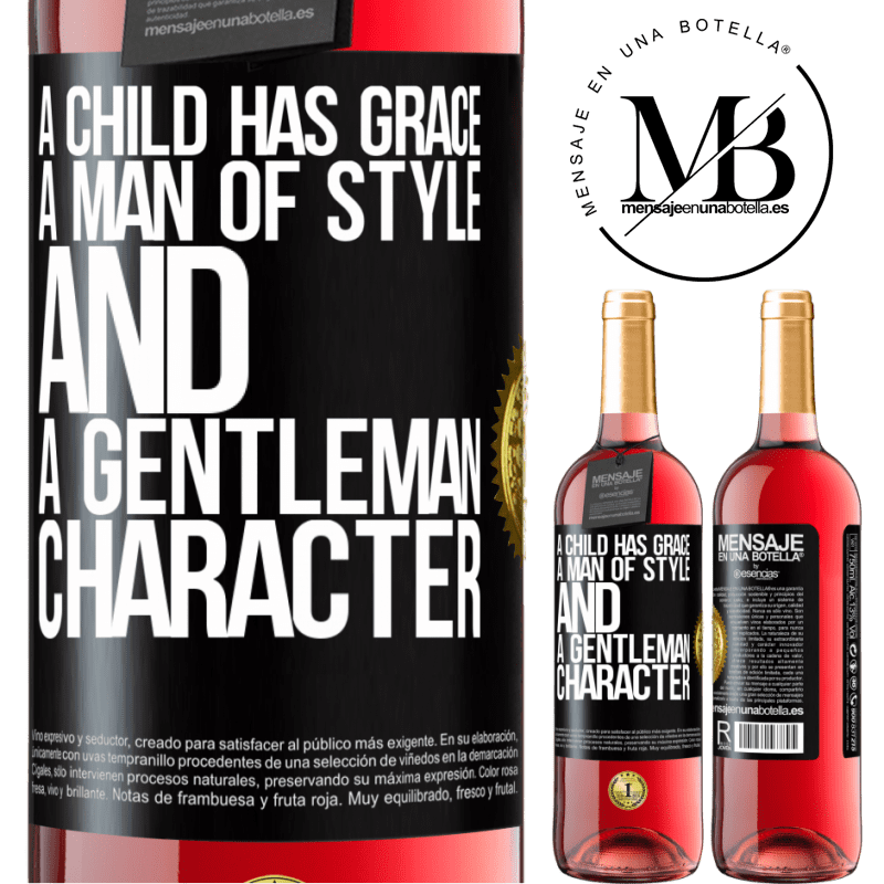 29,95 € Free Shipping | Rosé Wine ROSÉ Edition A child has grace, a man of style and a gentleman, character Black Label. Customizable label Young wine Harvest 2022 Tempranillo