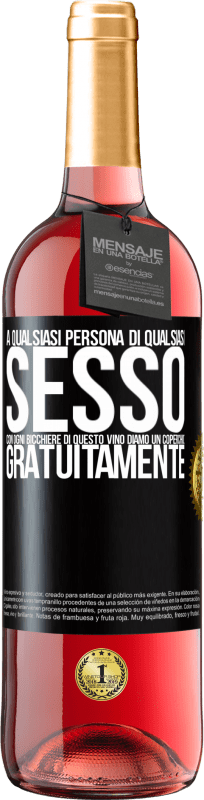 29,95 € | Vino rosato Edizione ROSÉ A qualsiasi persona di qualsiasi SESSO con ogni bicchiere di questo vino diamo un coperchio GRATUITAMENTE Etichetta Nera. Etichetta personalizzabile Vino giovane Raccogliere 2024 Tempranillo