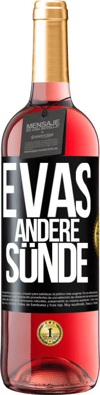 29,95 € Kostenloser Versand | Roséwein ROSÉ Ausgabe Evas andere Sünde Schwarzes Etikett. Anpassbares Etikett Junger Wein Ernte 2023 Tempranillo