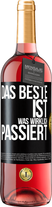 29,95 € | Roséwein ROSÉ Ausgabe Das Beste ist, was wirklich passiert Schwarzes Etikett. Anpassbares Etikett Junger Wein Ernte 2024 Tempranillo