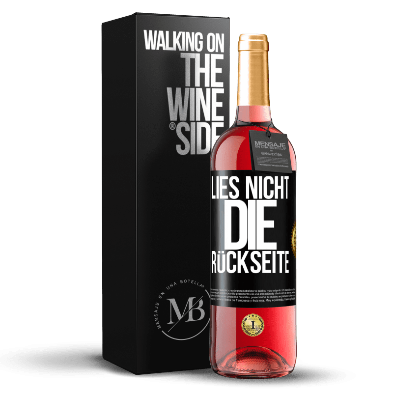 29,95 € Kostenloser Versand | Roséwein ROSÉ Ausgabe Lies nicht die Rückseite Schwarzes Etikett. Anpassbares Etikett Junger Wein Ernte 2024 Tempranillo