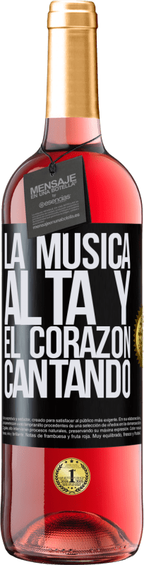 29,95 € | Vino Rosado Edición ROSÉ La música alta y el corazón cantando Etiqueta Negra. Etiqueta personalizable Vino joven Cosecha 2023 Tempranillo