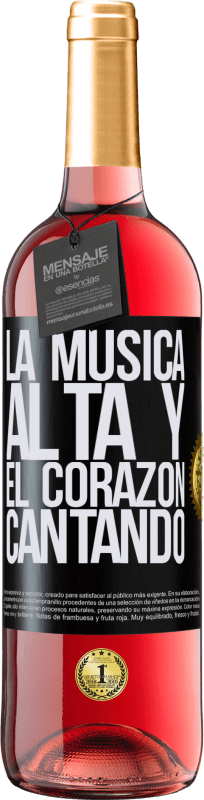 29,95 € | Vino Rosado Edición ROSÉ La música alta y el corazón cantando Etiqueta Negra. Etiqueta personalizable Vino joven Cosecha 2024 Tempranillo