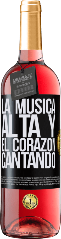 29,95 € Envío gratis | Vino Rosado Edición ROSÉ La música alta y el corazón cantando Etiqueta Negra. Etiqueta personalizable Vino joven Cosecha 2025 Tempranillo
