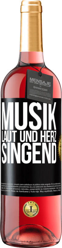 29,95 € | Roséwein ROSÉ Ausgabe Musik laut und Herz singend Schwarzes Etikett. Anpassbares Etikett Junger Wein Ernte 2023 Tempranillo