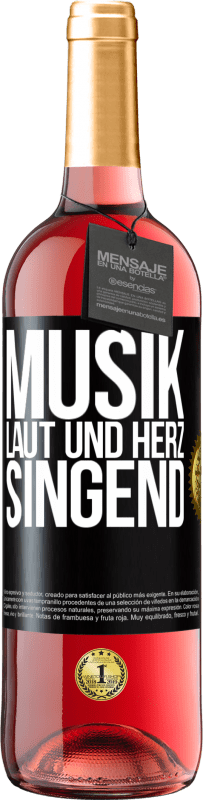 29,95 € | Roséwein ROSÉ Ausgabe Musik laut und Herz singend Schwarzes Etikett. Anpassbares Etikett Junger Wein Ernte 2024 Tempranillo