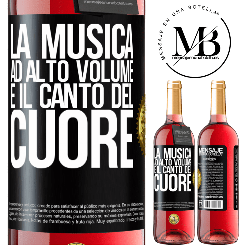 29,95 € Spedizione Gratuita | Vino rosato Edizione ROSÉ La musica ad alto volume e il canto del cuore Etichetta Nera. Etichetta personalizzabile Vino giovane Raccogliere 2023 Tempranillo