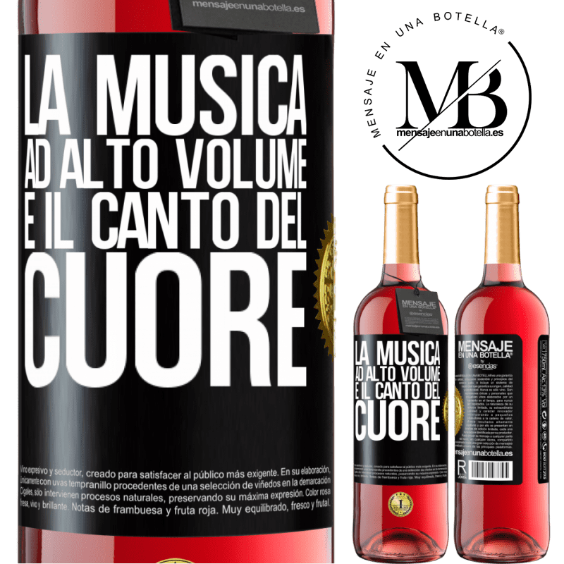 29,95 € Spedizione Gratuita | Vino rosato Edizione ROSÉ La musica ad alto volume e il canto del cuore Etichetta Nera. Etichetta personalizzabile Vino giovane Raccogliere 2025 Tempranillo