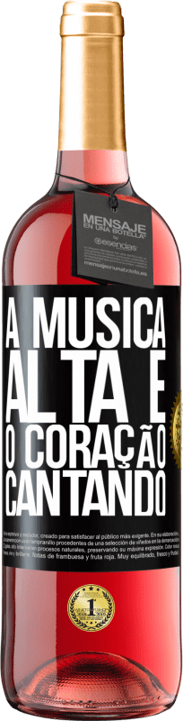 29,95 € | Vinho rosé Edição ROSÉ A música alta e o coração cantando Etiqueta Preta. Etiqueta personalizável Vinho jovem Colheita 2024 Tempranillo