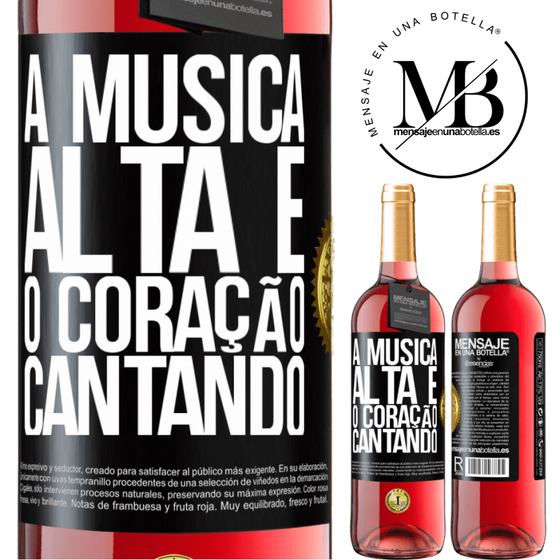 29,95 € Envio grátis | Vinho rosé Edição ROSÉ A música alta e o coração cantando Etiqueta Preta. Etiqueta personalizável Vinho jovem Colheita 2023 Tempranillo