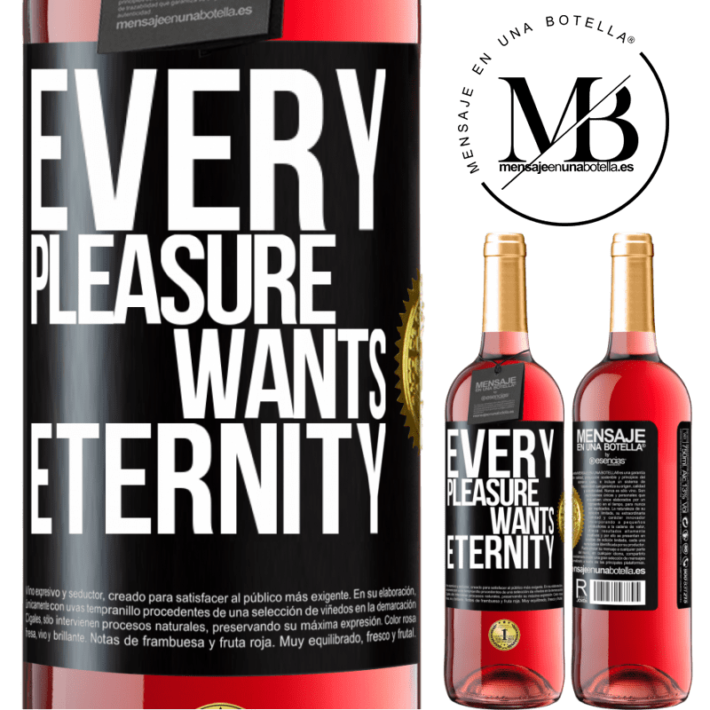 29,95 € Free Shipping | Rosé Wine ROSÉ Edition Every pleasure wants eternity Black Label. Customizable label Young wine Harvest 2021 Tempranillo