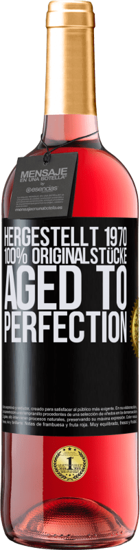 29,95 € | Roséwein ROSÉ Ausgabe Hergestellt 1970, 100% Originalstücke. Aged to perfection Schwarzes Etikett. Anpassbares Etikett Junger Wein Ernte 2024 Tempranillo