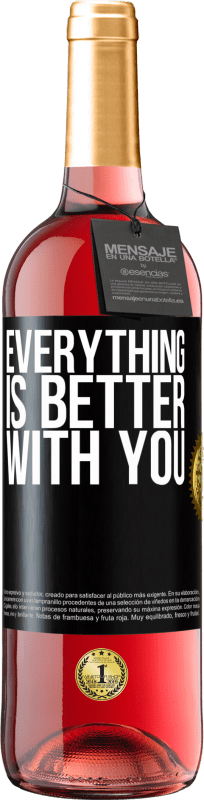 29,95 € | Розовое вино Издание ROSÉ С тобой все лучше Черная метка. Настраиваемая этикетка Молодое вино Урожай 2023 Tempranillo