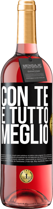 29,95 € | Vino rosato Edizione ROSÉ Con te è tutto meglio Etichetta Nera. Etichetta personalizzabile Vino giovane Raccogliere 2024 Tempranillo