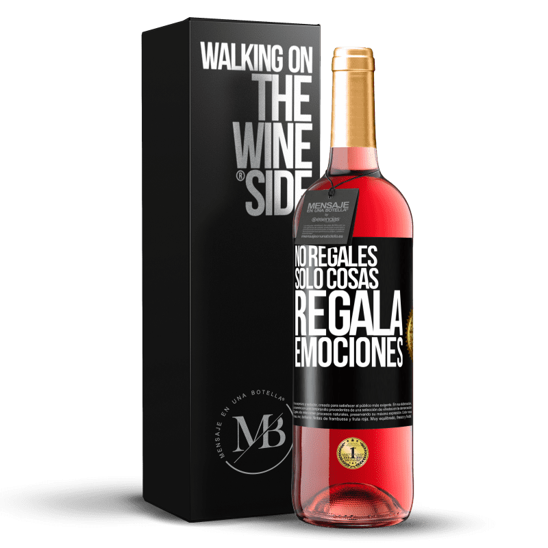 29,95 € Envío gratis | Vino Rosado Edición ROSÉ No regales sólo cosas, regala emociones Etiqueta Negra. Etiqueta personalizable Vino joven Cosecha 2024 Tempranillo