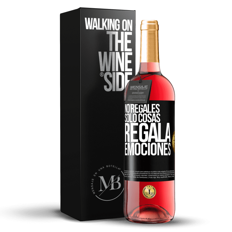 29,95 € Envío gratis | Vino Rosado Edición ROSÉ No regales sólo cosas, regala emociones Etiqueta Negra. Etiqueta personalizable Vino joven Cosecha 2025 Tempranillo