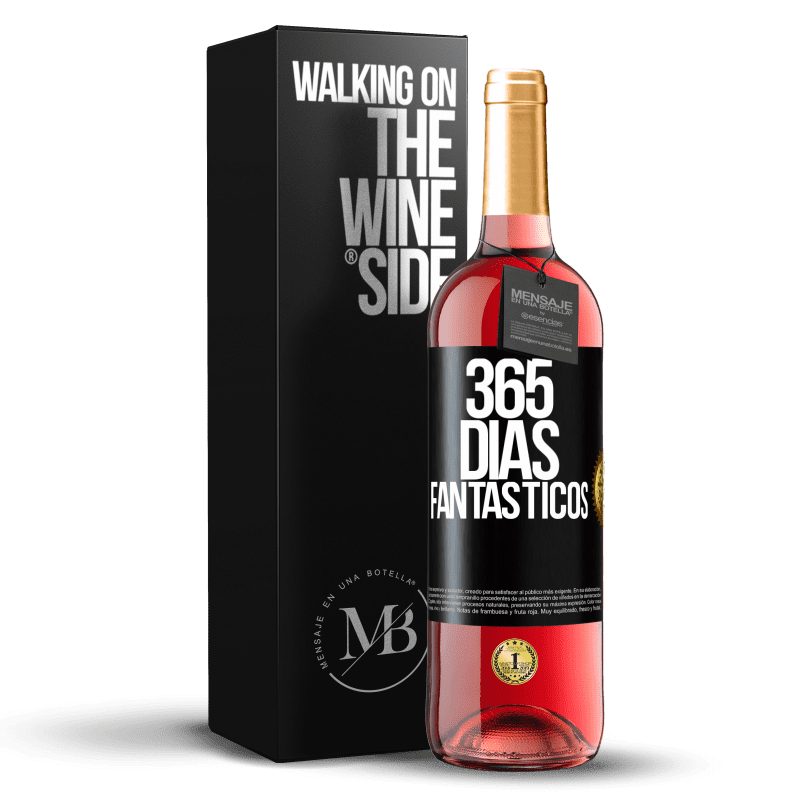 29,95 € Envio grátis | Vinho rosé Edição ROSÉ 365 dias fantásticos Etiqueta Preta. Etiqueta personalizável Vinho jovem Colheita 2023 Tempranillo