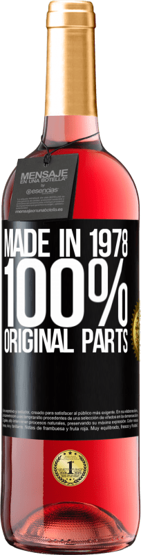 29,95 € 送料無料 | ロゼワイン ROSÉエディション 1978年製。100％オリジナルパーツ ブラックラベル. カスタマイズ可能なラベル 若いワイン 収穫 2023 Tempranillo