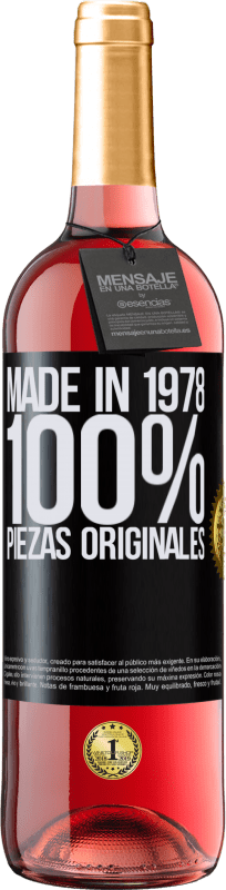 29,95 € | Vino Rosado Edición ROSÉ Made in 1978. 100% piezas originales Etiqueta Negra. Etiqueta personalizable Vino joven Cosecha 2023 Tempranillo