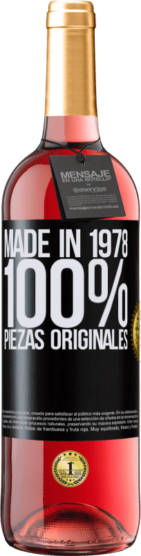 29,95 € Envío gratis | Vino Rosado Edición ROSÉ Made in 1978. 100% piezas originales Etiqueta Negra. Etiqueta personalizable Vino joven Cosecha 2025 Tempranillo