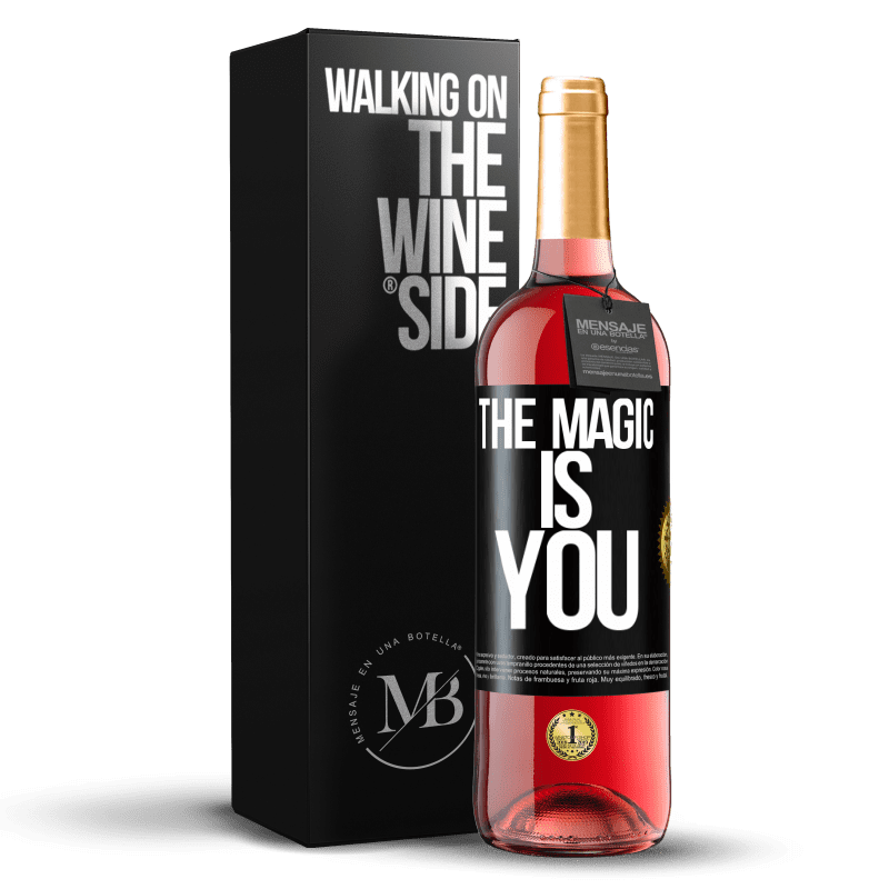 29,95 € Бесплатная доставка | Розовое вино Издание ROSÉ Магия это ты Черная метка. Настраиваемая этикетка Молодое вино Урожай 2024 Tempranillo