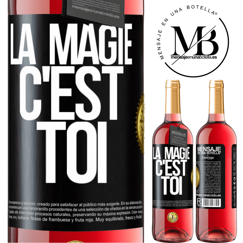 29,95 € Envoi gratuit | Vin rosé Édition ROSÉ La magie c'est toi Étiquette Noire. Étiquette personnalisable Vin jeune Récolte 2024 Tempranillo