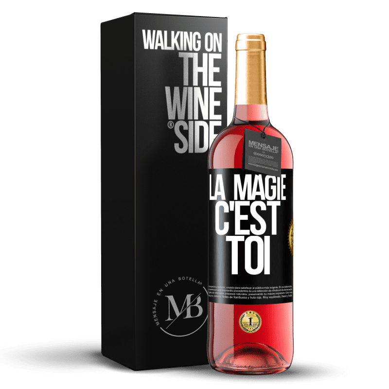 29,95 € Envoi gratuit | Vin rosé Édition ROSÉ La magie c'est toi Étiquette Noire. Étiquette personnalisable Vin jeune Récolte 2023 Tempranillo
