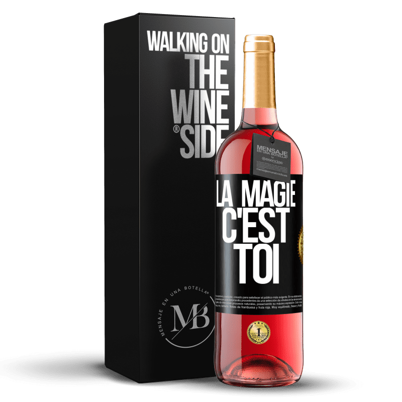 29,95 € Envoi gratuit | Vin rosé Édition ROSÉ La magie c'est toi Étiquette Noire. Étiquette personnalisable Vin jeune Récolte 2024 Tempranillo
