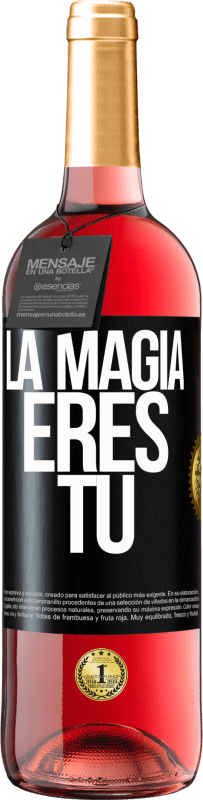 29,95 € | Vino Rosado Edición ROSÉ La magia eres tú Etiqueta Negra. Etiqueta personalizable Vino joven Cosecha 2023 Tempranillo