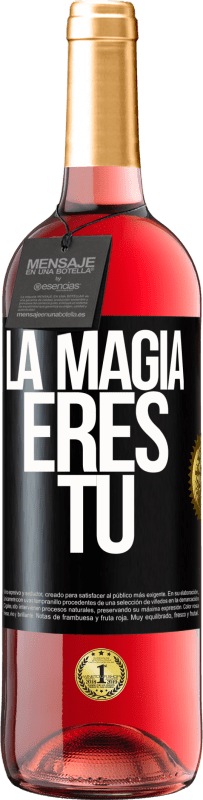 29,95 € | Vino Rosado Edición ROSÉ La magia eres tú Etiqueta Negra. Etiqueta personalizable Vino joven Cosecha 2025 Tempranillo