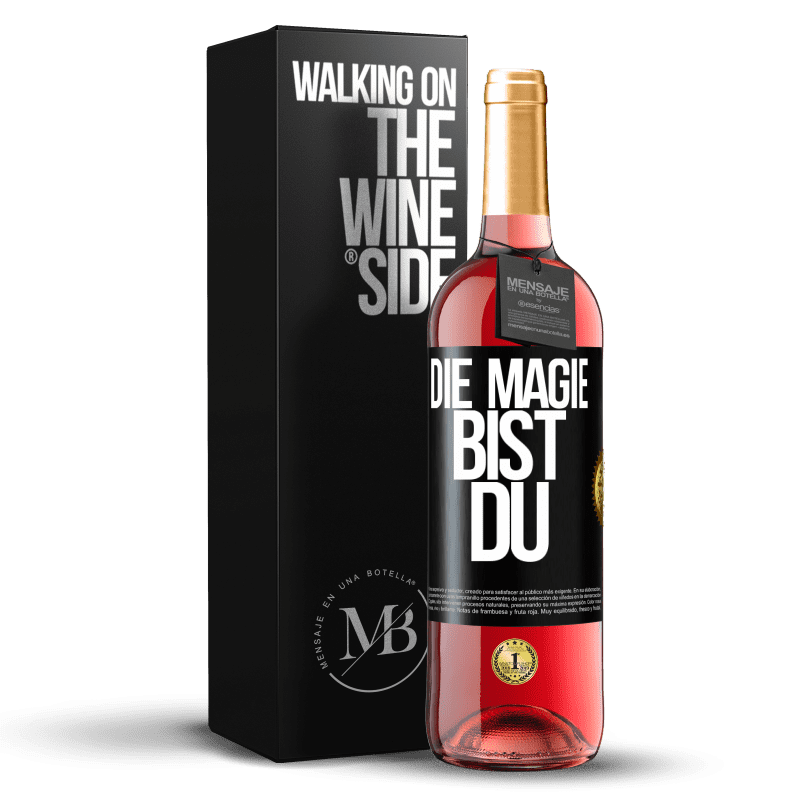 29,95 € Kostenloser Versand | Roséwein ROSÉ Ausgabe Die Magie bist du Schwarzes Etikett. Anpassbares Etikett Junger Wein Ernte 2025 Tempranillo
