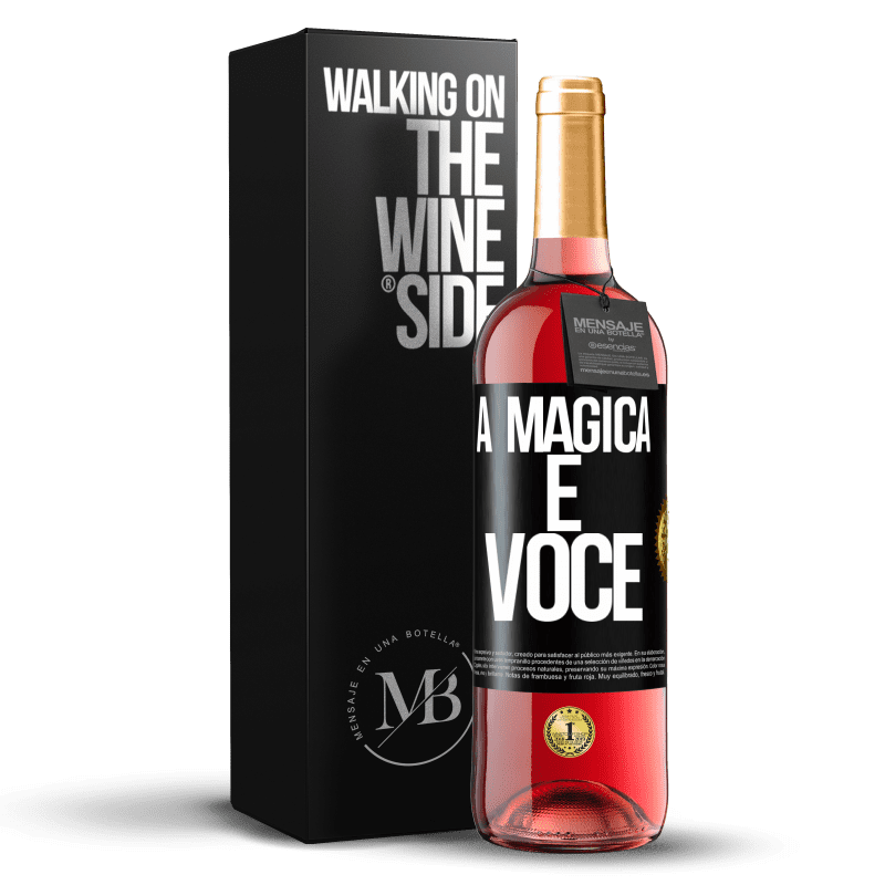 29,95 € Envio grátis | Vinho rosé Edição ROSÉ A mágica é você Etiqueta Preta. Etiqueta personalizável Vinho jovem Colheita 2023 Tempranillo